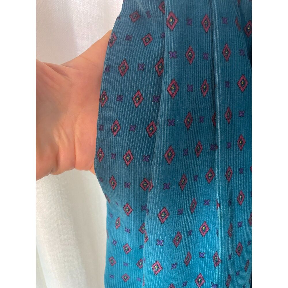 Vintage Sweetbriar Teal Corduroy Dirndl Style Skirt Size M Cottage Core Midi EUC - Picture 3 of 7